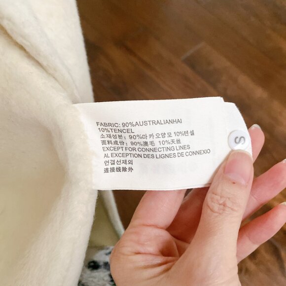 NWT White Australian Wool Blend Classic Belted Long Winter Wrap Coat - Picture 6 of 10